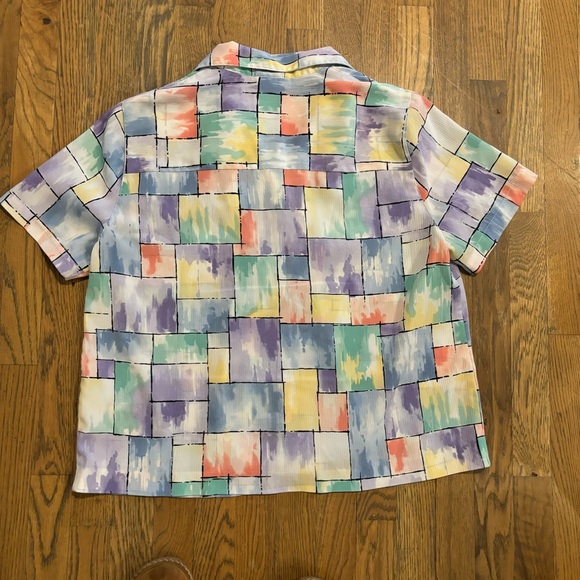 Alfred Dunner Pastel Color Block Button Up - Picture 3 of 4